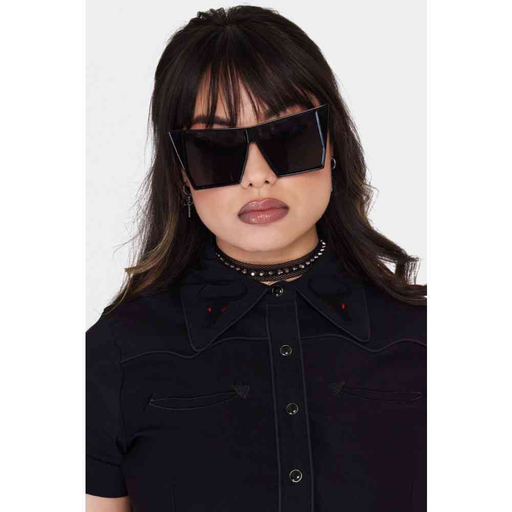 Jawbreaker - Oversized Chunky Cat Eye Zonnebril - Zwart
